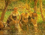 Camille Pissaro Washerwoman, Eragny sur Epte oil painting picture wholesale